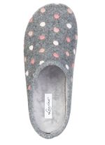 Laurina, klassieke damespantoffels, met stippenborduursel GRIJS