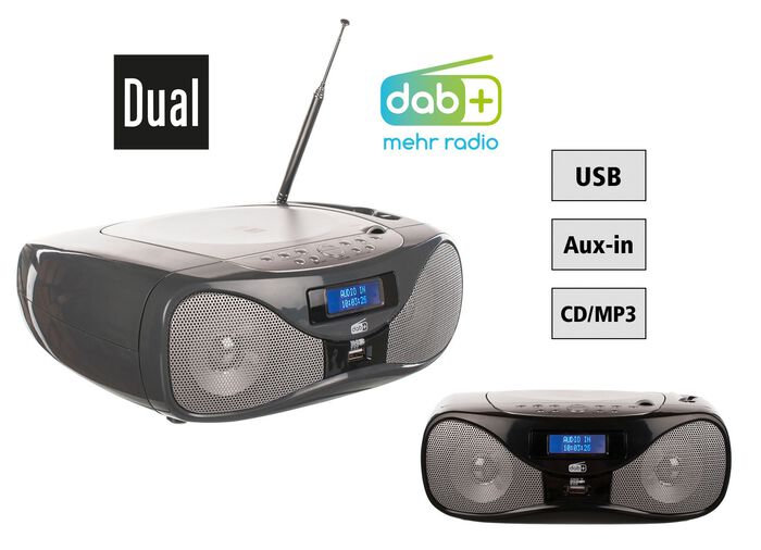 Dubbele DAB-P 160 radio met cd-speler GRIJS