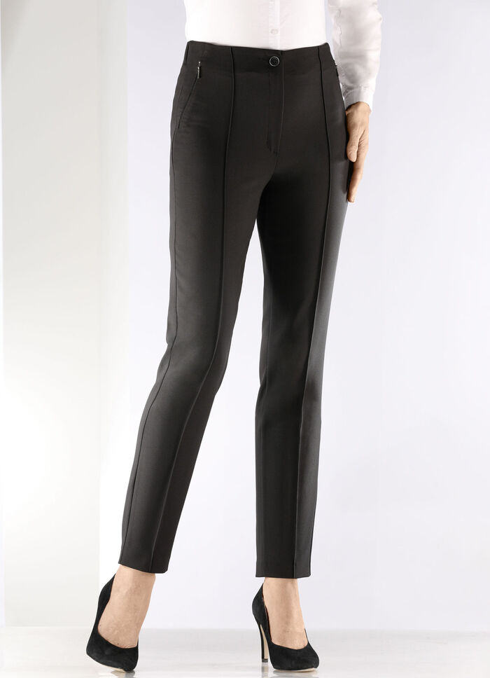 Broek met een getailleerde tailleband ZWART