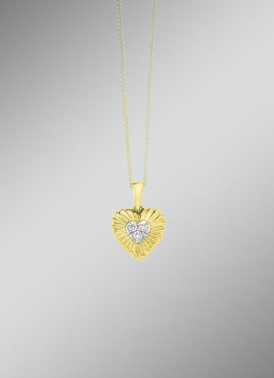 Harthanger in bicolor met 3 diamanten 