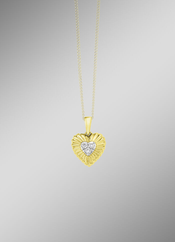 Harthanger in bicolor met 3 diamanten 