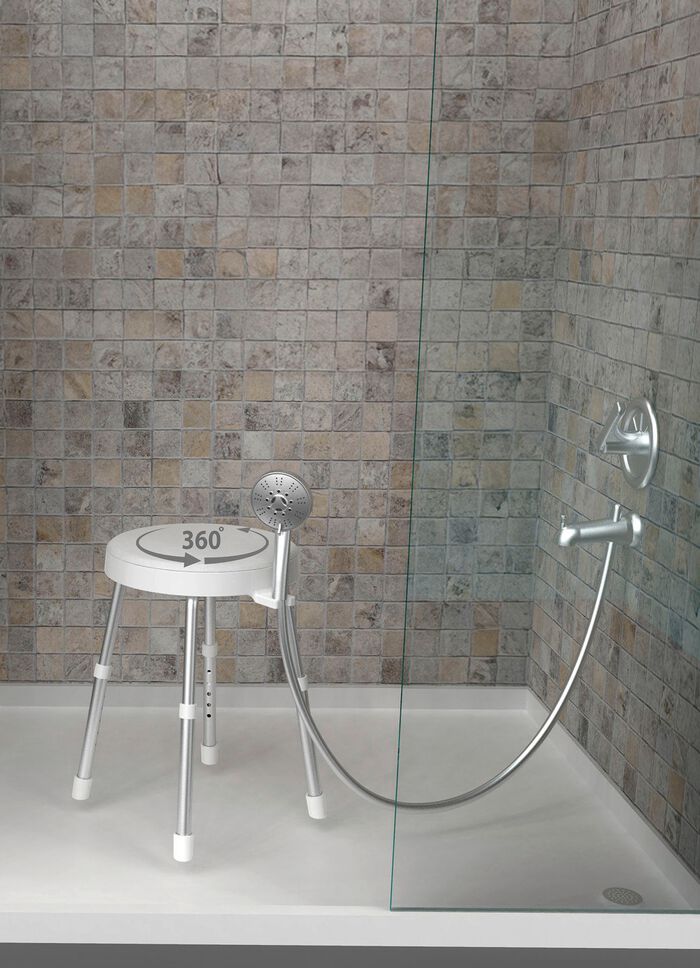 In hoogte verstelbare douchekruk 