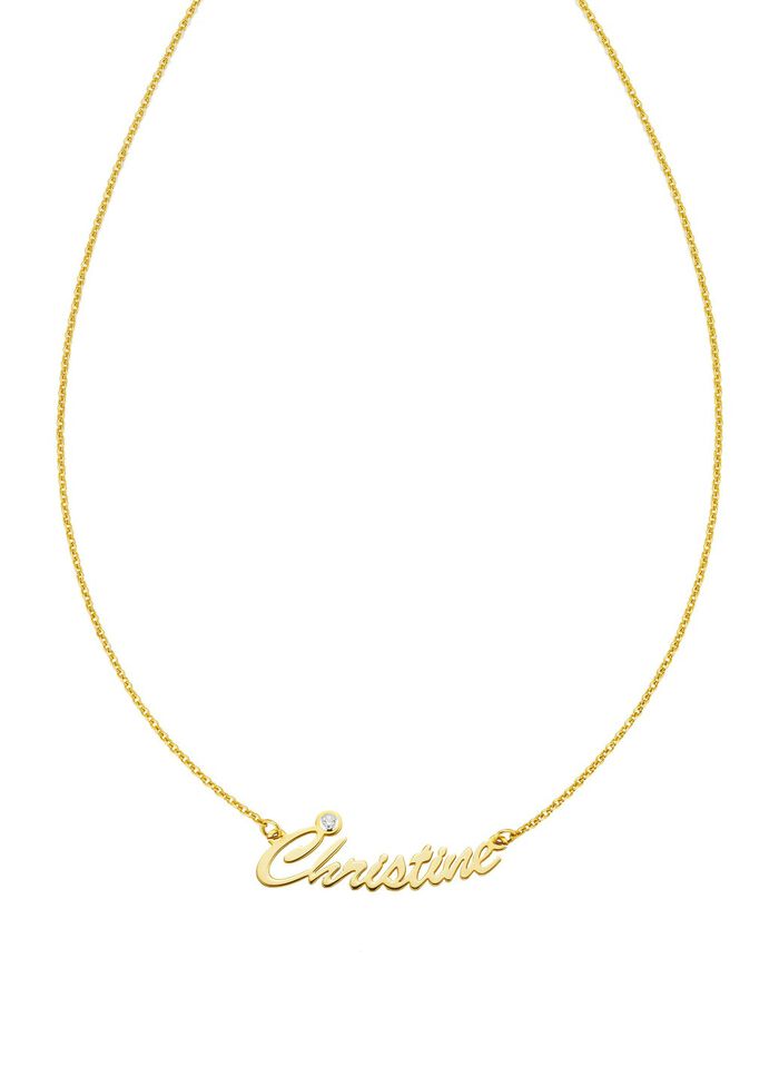 Persoonlijke naamketting met uw naam, van verguld zilver 