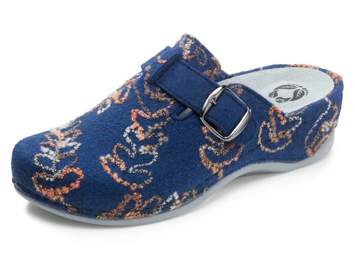 Mubb pantoffels met borduurpatroon BLAUW