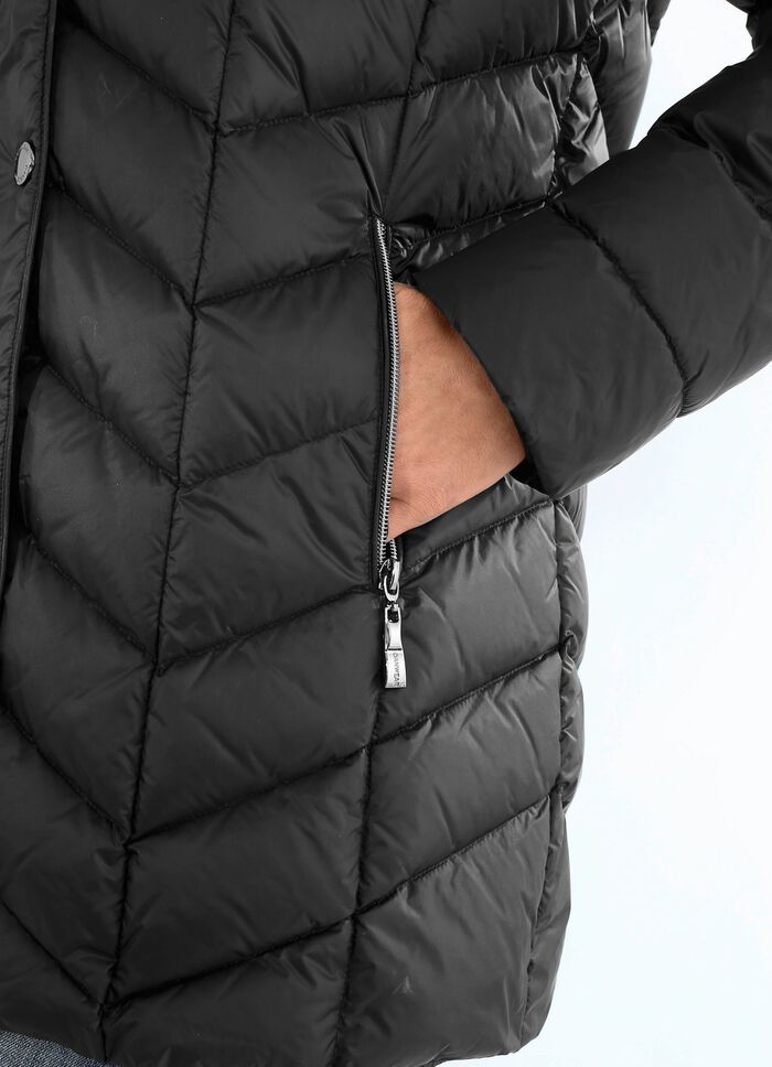 Donsjack met afneembare capuchon 