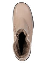 ELENA EDEN, gevoerde dames enkellaarsjes, winterschoenen, breedte H, met lamsvacht BEIGE