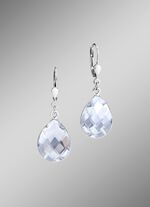 Oorbellen met gefacetteerde kwartsdruppels 