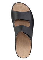 GINO GALANTE, comfortabele herenmuiltjes, breedte H, met uitneembaar voetbed ZWART