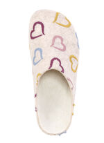 Laurina, klassieke damespantoffels, breedte H, met anatomisch gevormd voetbed ECRU