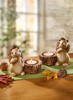 Terracotta theelichthouders, set van 2 