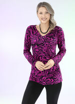 Shirt met plooien op de voorste schouderpartij