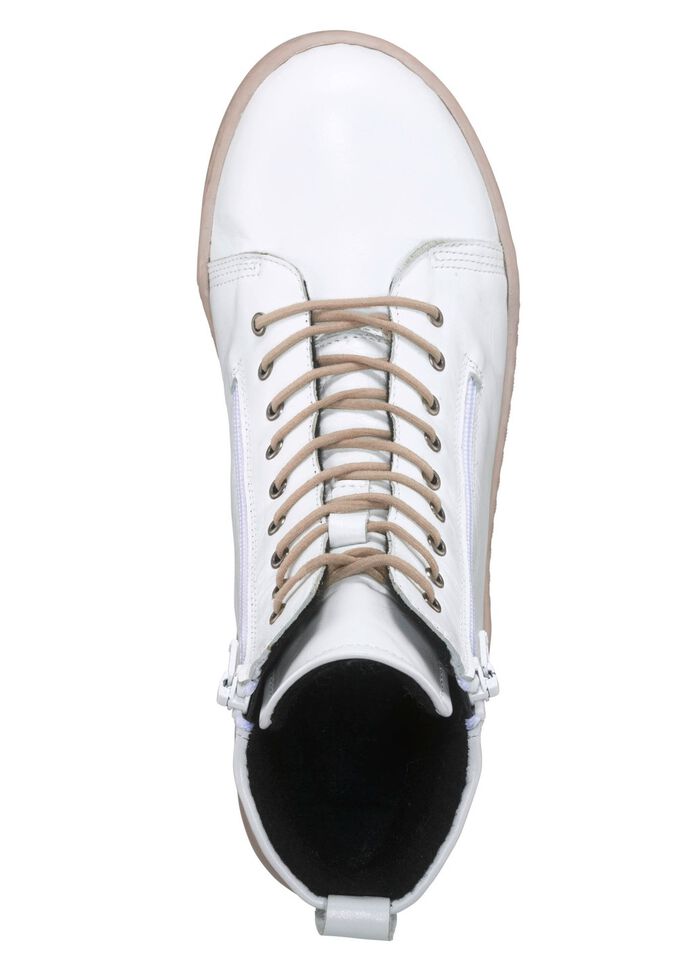 Gemini enkellaarsjes met twee ritsen WIT