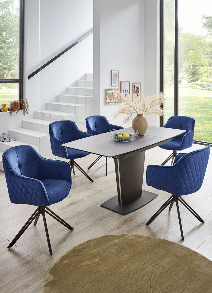 Draaifauteuils met fluwelen bekleding, set van 2 BLAU