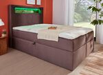 Boxspringbed met meerkleurig verstelbare LED-verlichting BRUIN