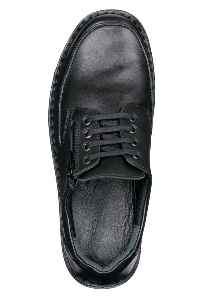 GINO GALANTE, klassieke heren veterschoen, met uitneembaar voetbed ZWART