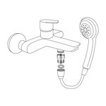 Waterbesparende douchekop en waterbespaarder 