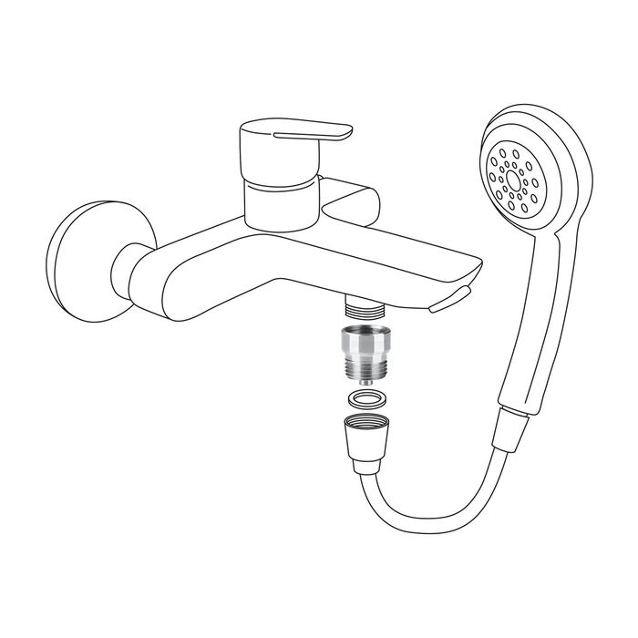 Waterbesparende douchekop en waterbespaarder 