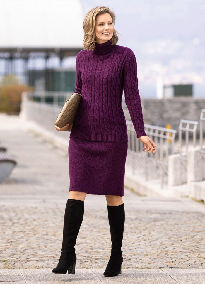 Gebreide combinatie in een zachte, knuffelige kwaliteit GEVLEKTE BRAAM