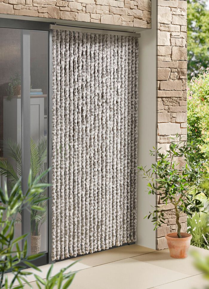 Pluizig gordijn van chenille 