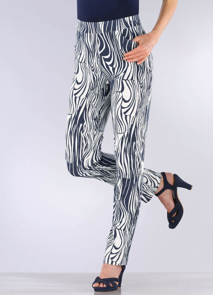 Broek met opvallend dessin 