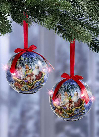 LED-ballen op batterijen, set van 2 