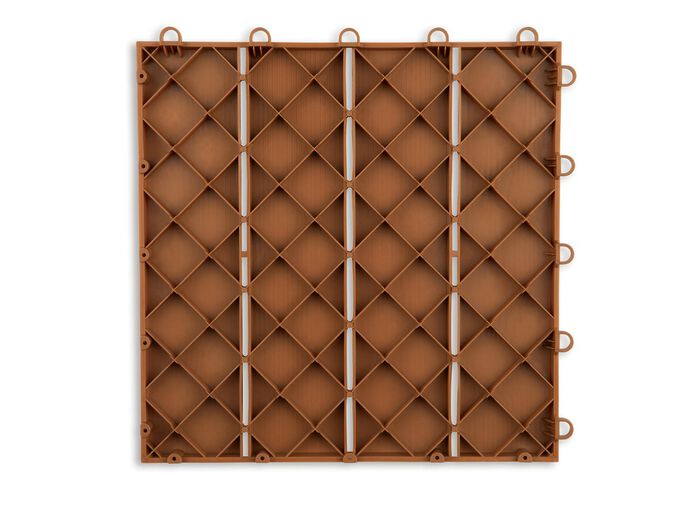 Terrastegels, set van 12, met insteeksysteem BRUIN