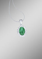 Kettinghanger met smaragd en witte topaas 