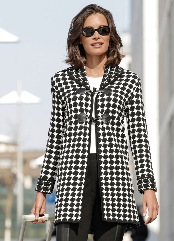 Gebreide jas van hoogwaardige jacquard 