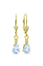 Oorbellen met blauwe topaas en diamanten 