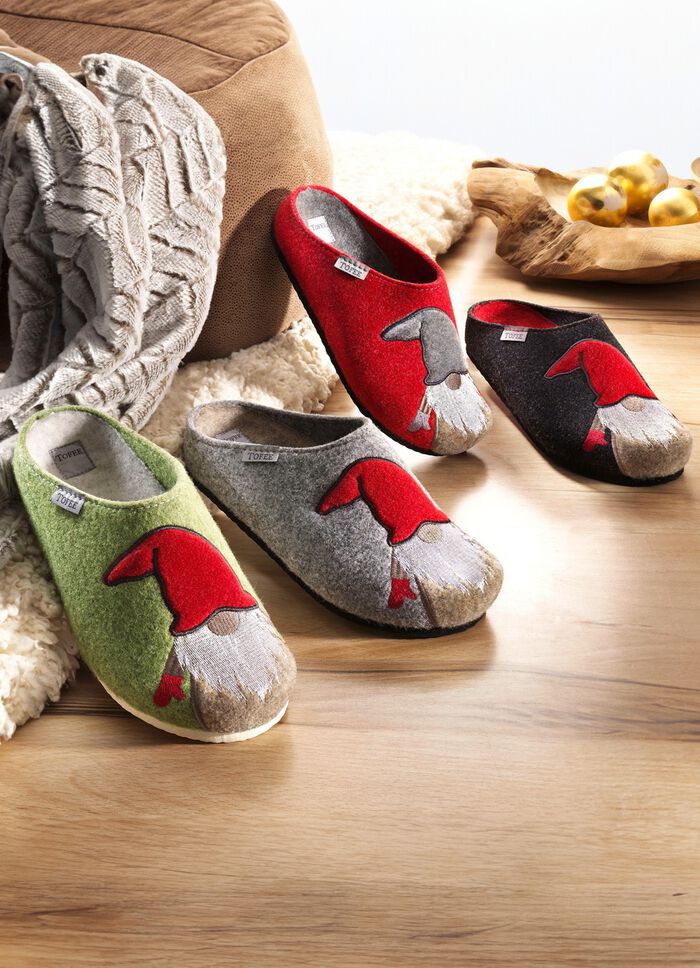 Pantoffels van wolvilt 