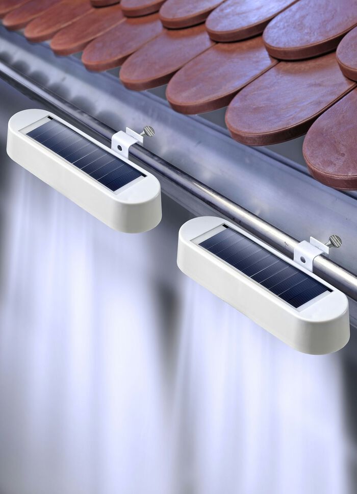 Dakgootlampen, set van 2, met stabiele houder 