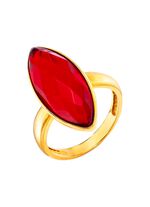 Edele damesring met barnsteen 