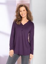 Overhemd tuniek met korte knoopsluiting 