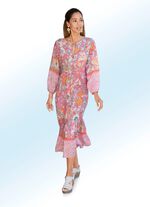 Jurk met gesmokte manchetten 