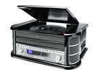 Nostalgische stereo-installatie met directe mp3-opnamefunctie ZWART
