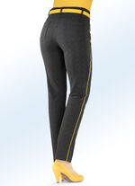 Broek met stijlvolle vissengraatlook ZWART-GRAFIET-MESSING