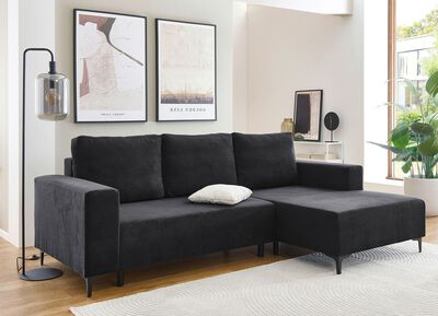 Gestoffeerde hoek met bedfunctie en bedkast 