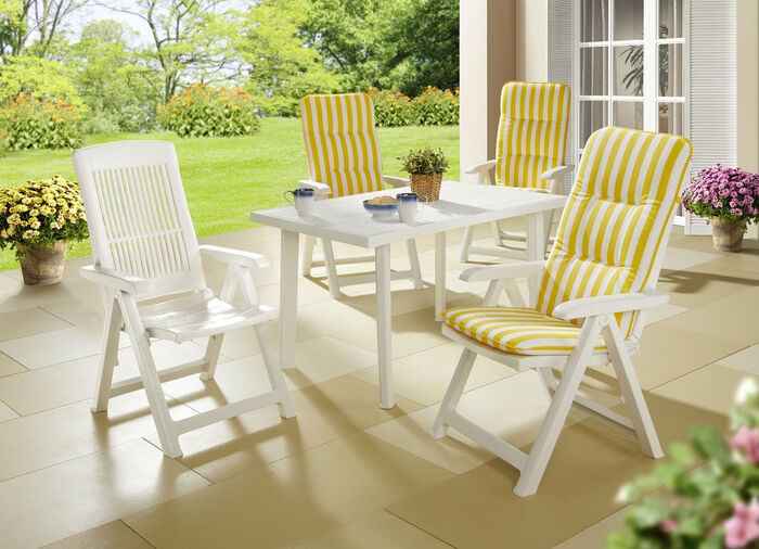 Onderhoudsvriendelijk en weerbestendig tuinmeubilair WIT