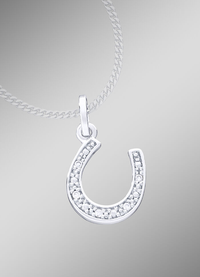 Hoefijzerhanger met 5 diamanten 