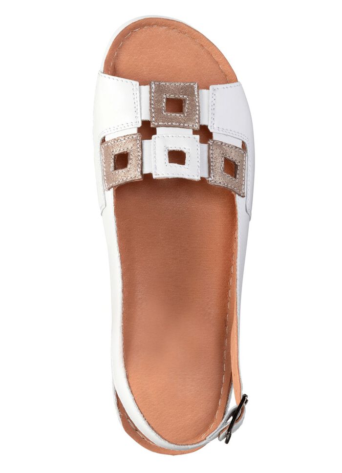 Sandaal van rundnappaleer met verstelbare hielband WITBRONS