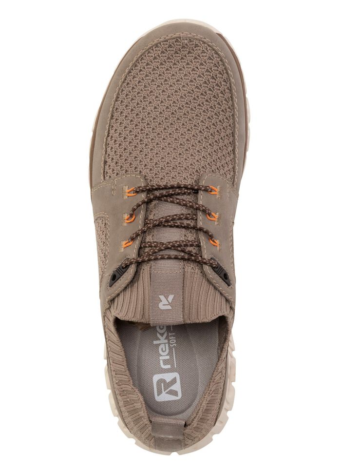 Rieker sneakers met elastische decoratieve vetersluiting TAUPE