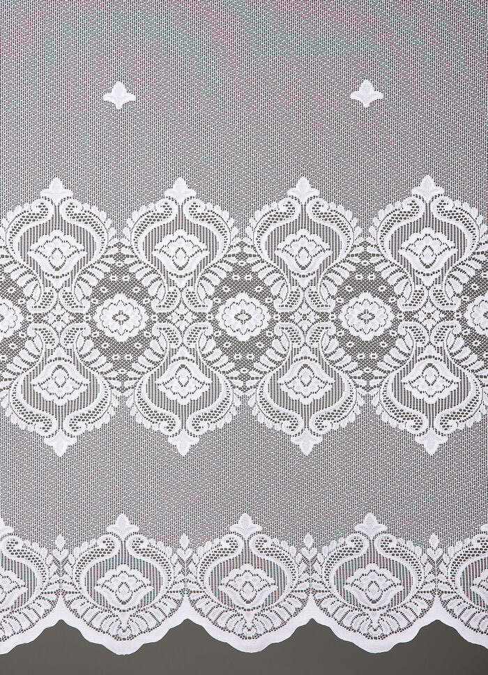 Lange venstervitrage met universele railband 