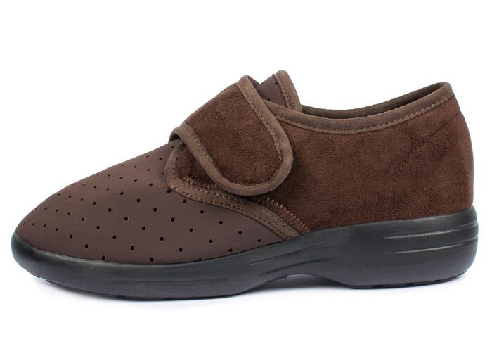 Aerosoft&reg; Flex stretch klittenbandpantoffels van J&uuml;rgen Hirsch&reg; BRUIN