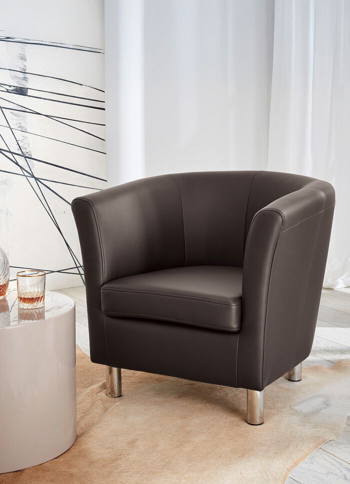 Elegante fauteuil op een stevig houten onderstel MODDER