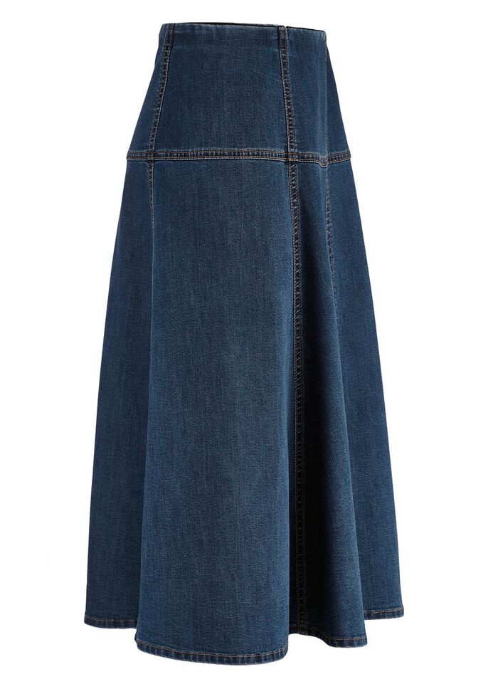 Denimrok met contrasterende deelnaden 