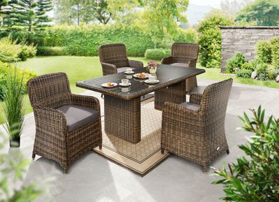 Economy set "Bordeaux", tafel + 4 fauteuils 