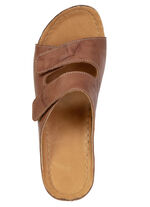 Comfortabele damesmuiltjes, breedte G, met klittenbandsluiting BRAUN