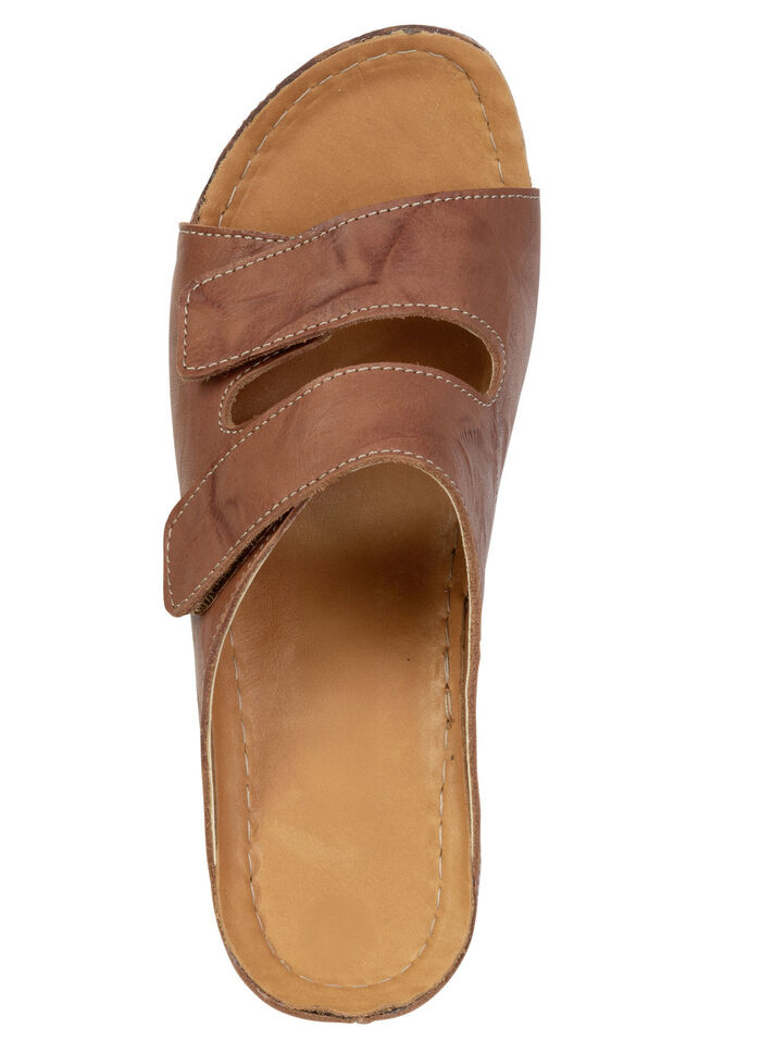 Comfortabele damesmuiltjes, breedte G, met klittenbandsluiting BRAUN