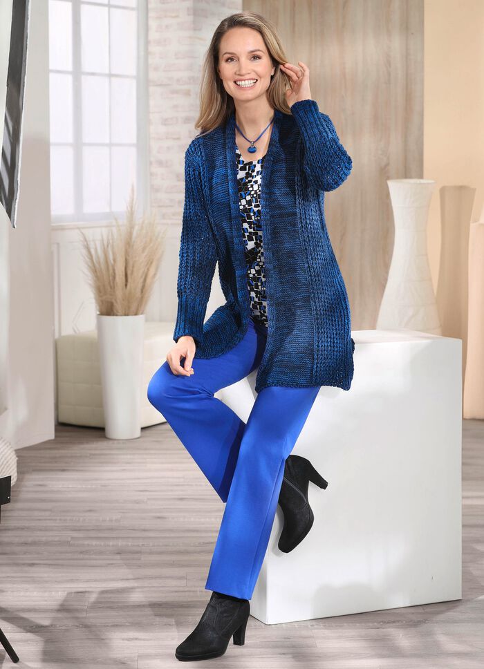 Lang vest gemaakt van gem&ecirc;leerd garen 