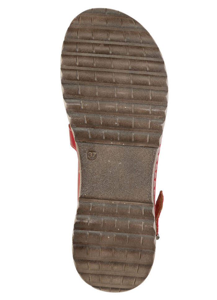 Gemini, klassieke damessandalen, breedte G, gemaakt van leer ROT